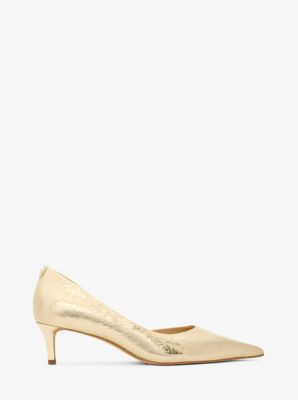 Elyse Crackled Metallic Leather Kitten Pump | Michael Kors (UK)