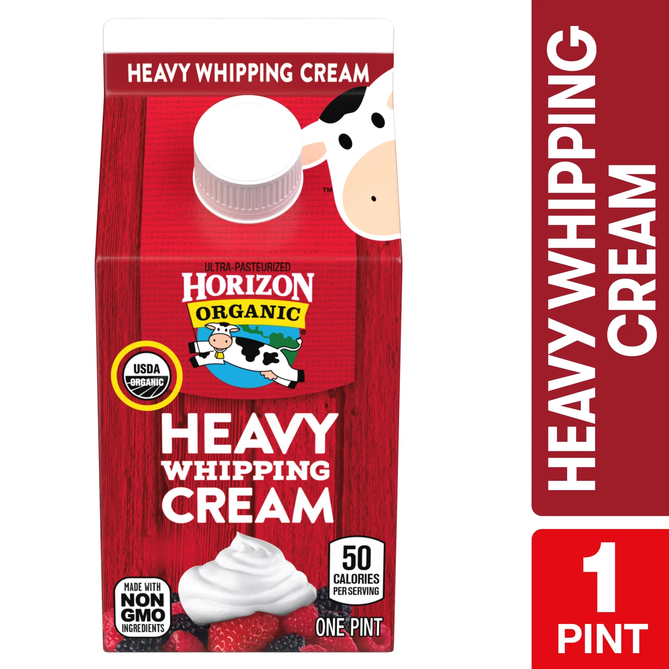 Horizon Organic Heavy Whipping Cream Pint Carton, 16 fl oz | Walmart (US)