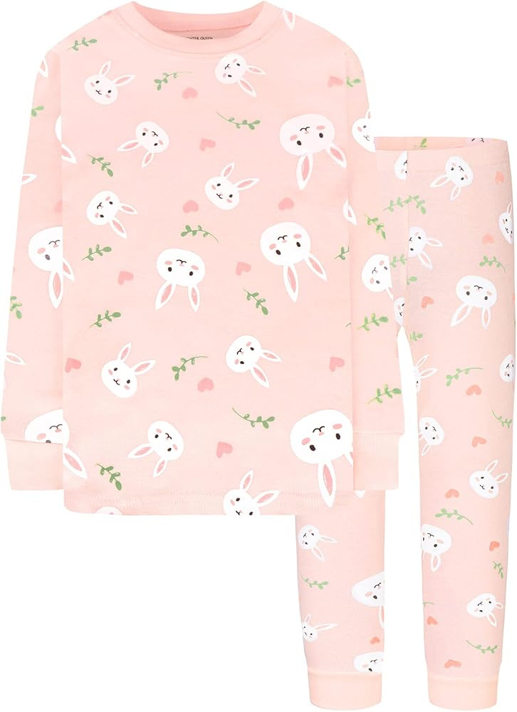 DAUGHTER QUEEN Girls 4 Pieces Cotton Pajamas Size 18 Months-12 Years | Amazon (US)