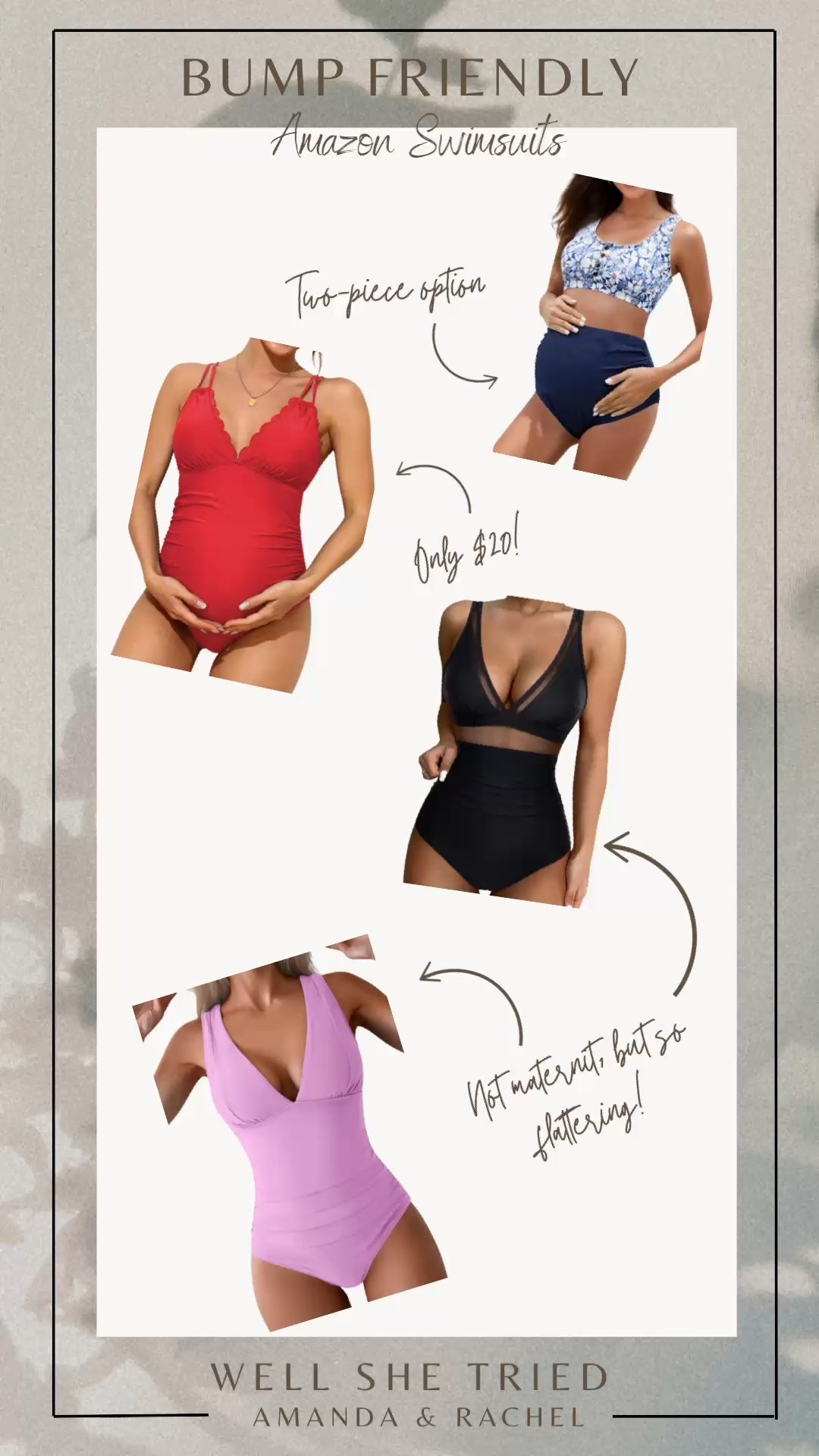 Bump friendly Amazon swimsuits 

#LTKSaleAlert #LTKBump #LTKSwim
