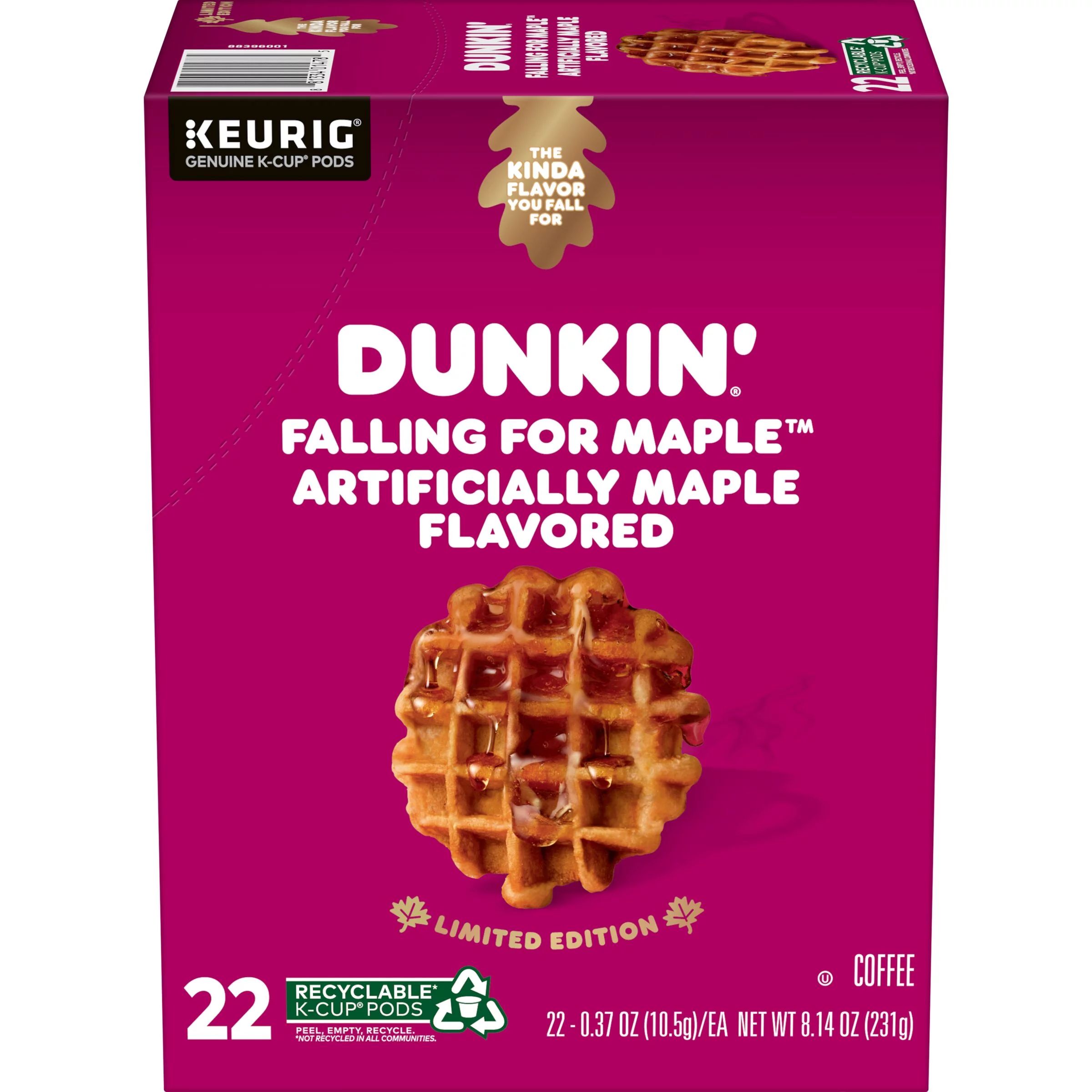 Dunkin Falling for Maple Artificially Maple Flavored Coffee, K-Cup Pods, 22 Count - Walmart.com | Walmart (US)