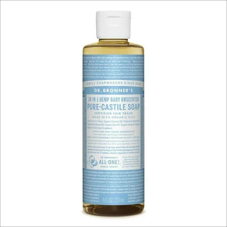 Dr. Bronner's - Pure-Castile Liquid Soap (Baby Unscented, 8 Fl Oz) 8 oz | Walmart (US)