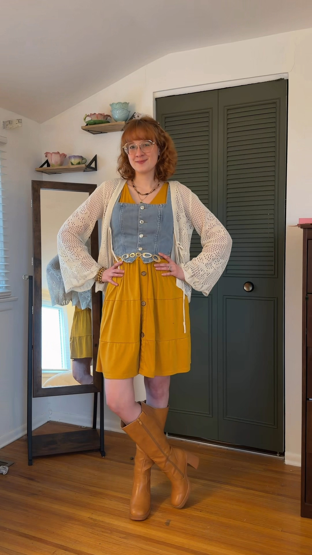 Sunflower inspired look today, despite the rain 🌻 I paired a cotton yellow dress with a denim vest for a cute layered look. Alongside some platform boots and a crochet style sweater, it's the perfect winter transitioning to spring look!

Tags: cottagecore, fairycore, Rikki Kay 

#LTKootd #LTKgrwm #LTKBeauty