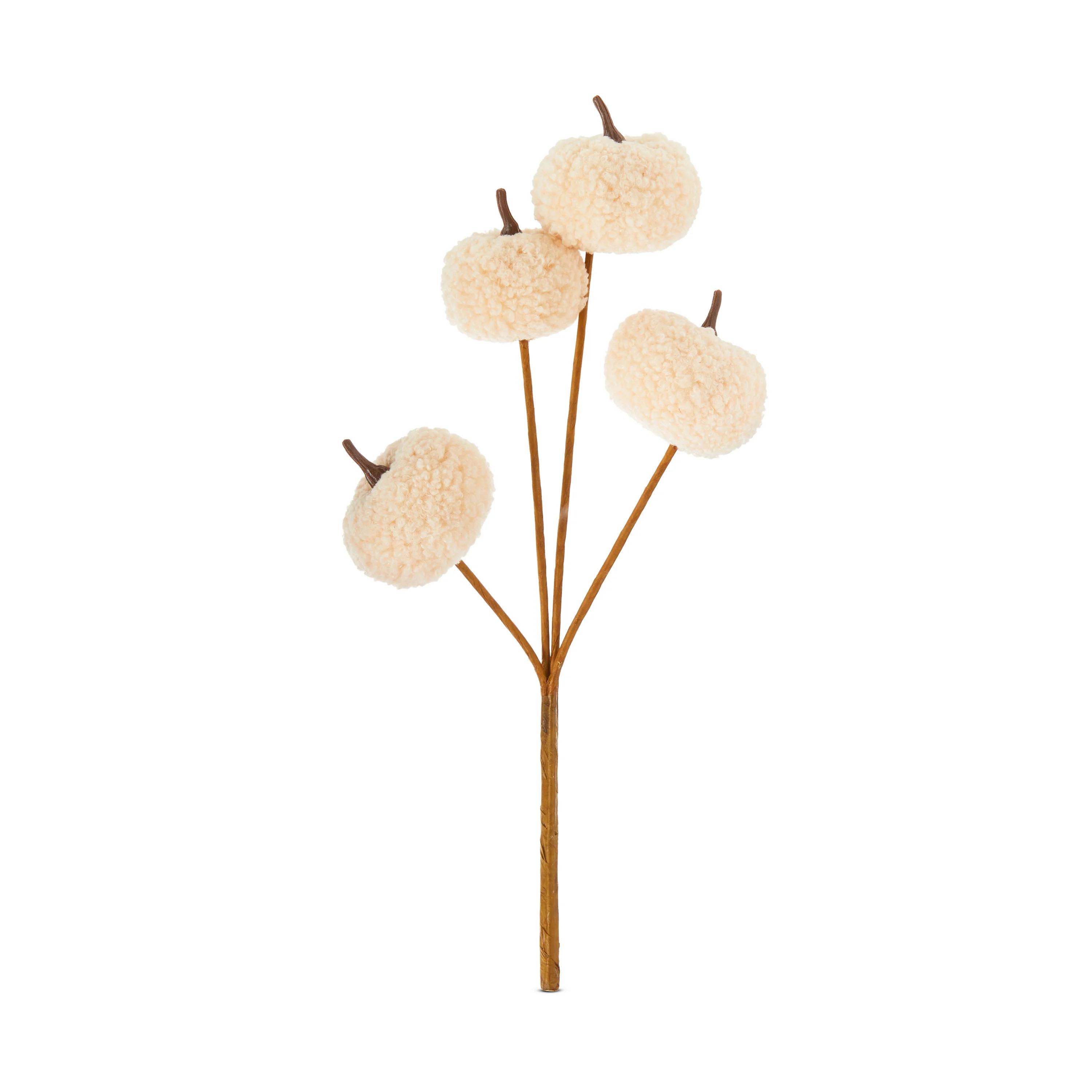 Harvest Cream Boucle Pumpkin Pick Decoration, 12", by Way To Celebrate | Walmart (US)