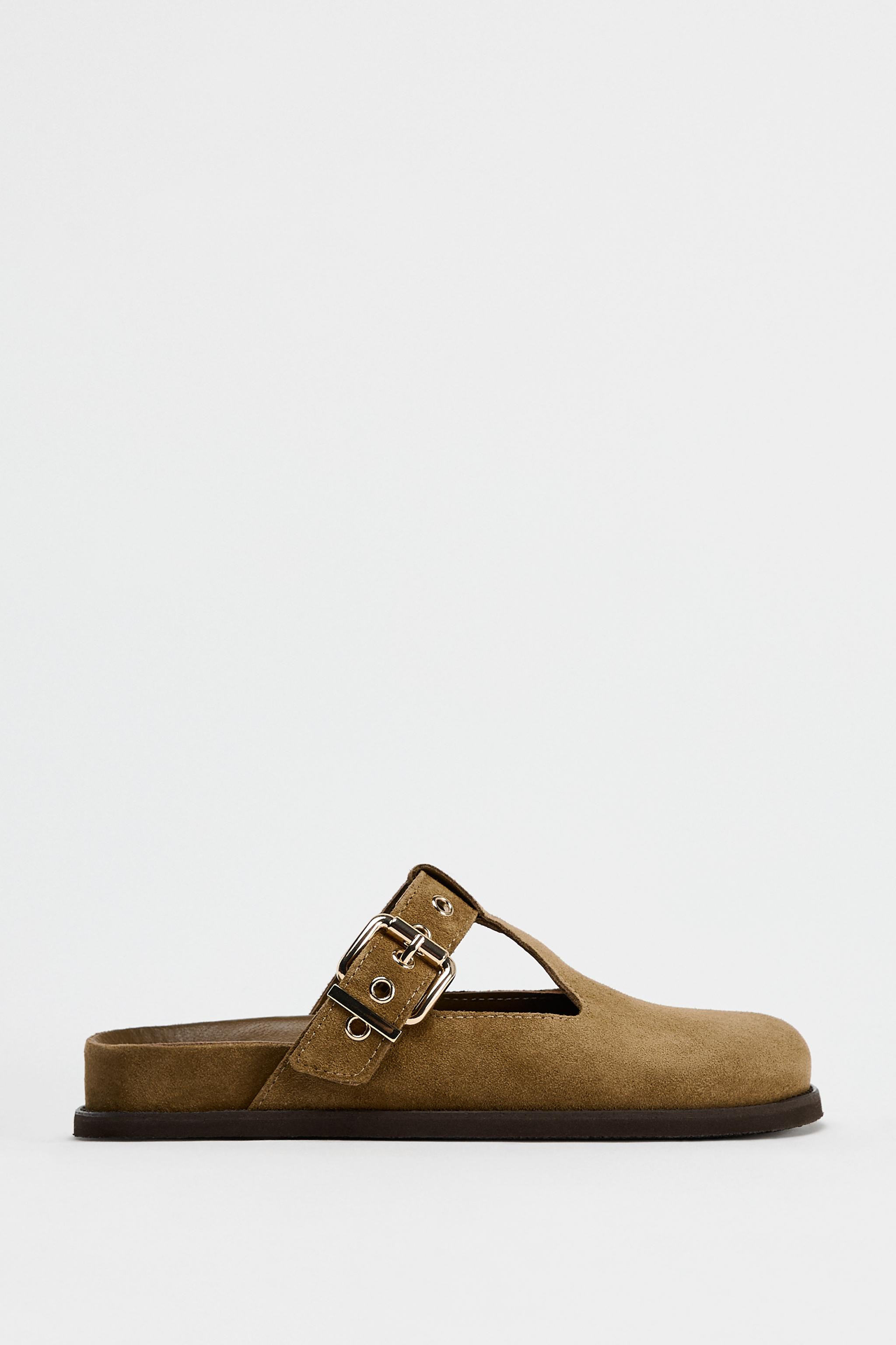 BUCKLED SUEDE CLOGS | Zara Canada