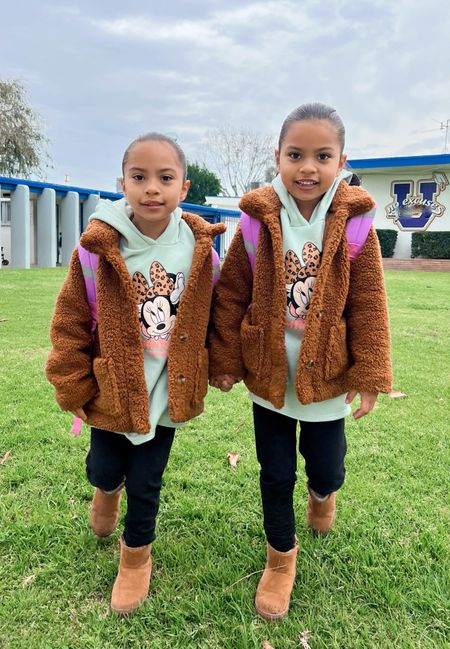Kids Fashion | Twin Girls | Kids Sherpa Coats | Girls Outfits | Minnie Mouse 🤍✨

#LTKstyletip #LTKkids #LTKfamily