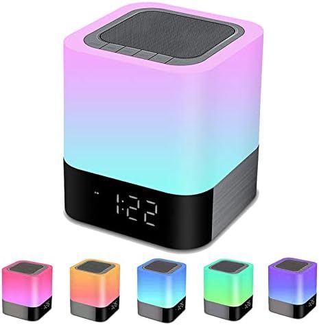 Bluetooth Speaker Night Lights, Bluetooth Alarm Clock for Kids MP3 Player, Touch Control Bedside ... | Amazon (US)