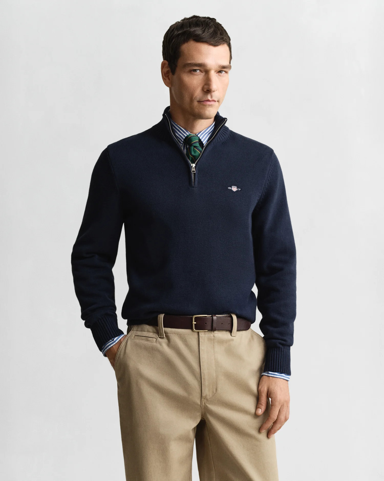 Casual Cotton Half-Zip Sweater - GANT | Gant