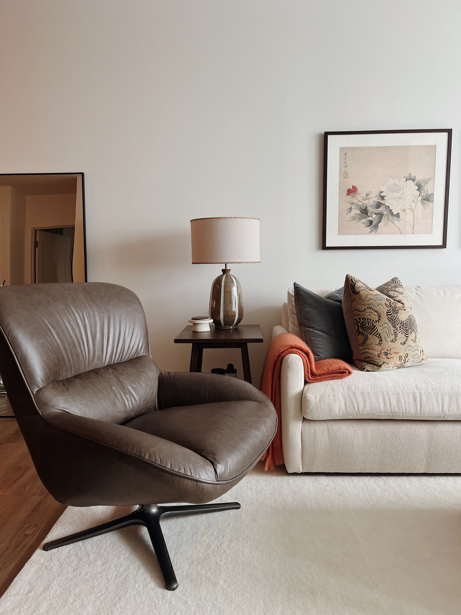 Arhaus leather swivel chair outlet