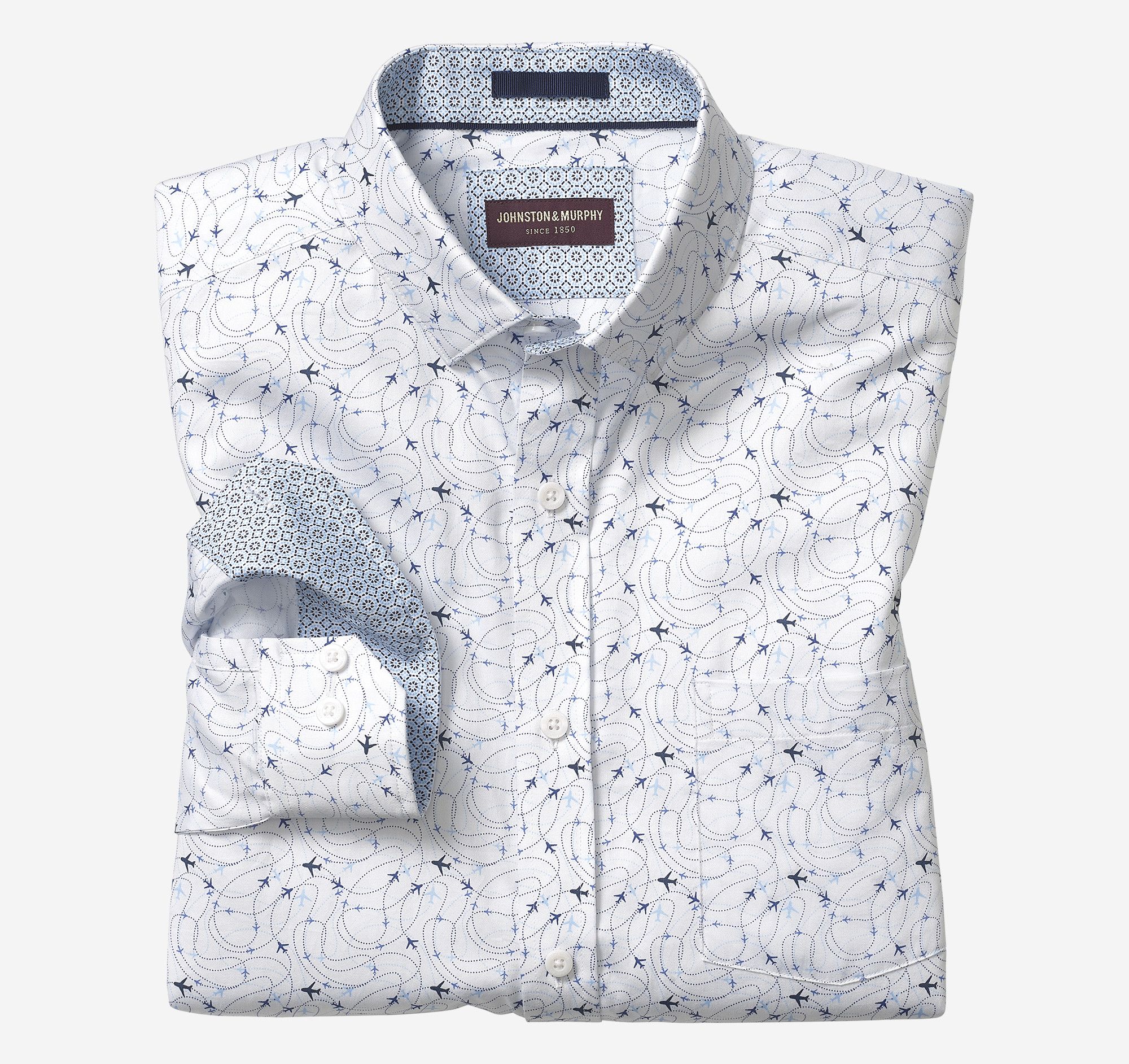 Printed Cotton Shirt | Johnston & Murphy