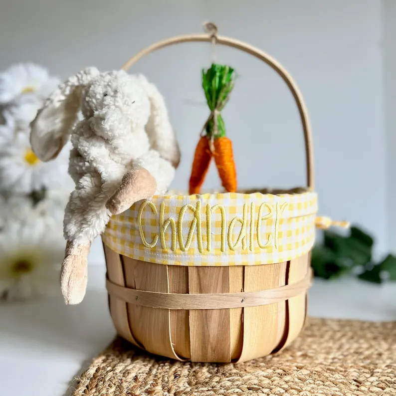 Embroidered Easter Basket, Custom Kids Basket, Easter, Personalized Easter Basket, Baby Boy Girl ... | Etsy (US)