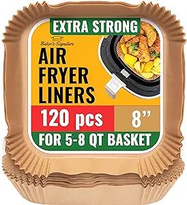 Air Fryer Liners, Disposable Airfryer Paper Liners – 120Pcs Non-Stick and Oil Proof for Easy Cl... | Amazon (US)