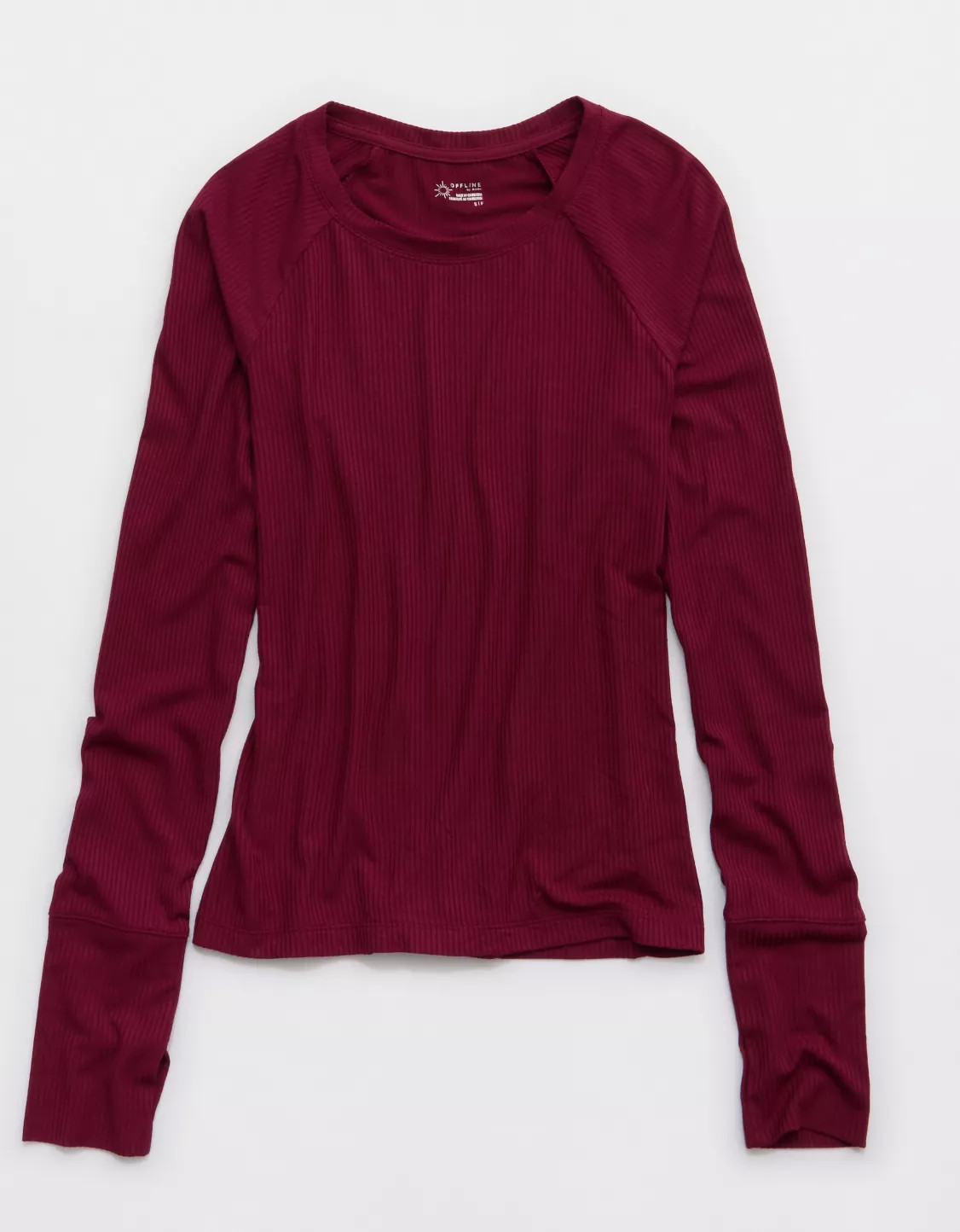 OFFLINE By Aerie Thumbs Up Fitted Ribbed T-Shirt | Aerie