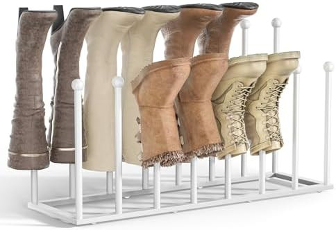 pickpiff Free Standing Shoe Racks - White Metal Boot Rack Organizer Tall Boots for Dorm Room, Clo... | Amazon (US)