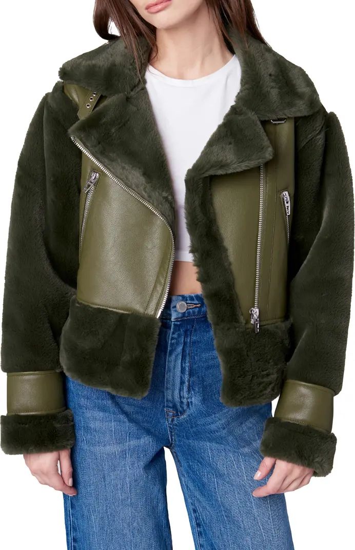 BLANKNYC Faux Fur & Faux Leather Moto Jacket | Nordstrom | Nordstrom