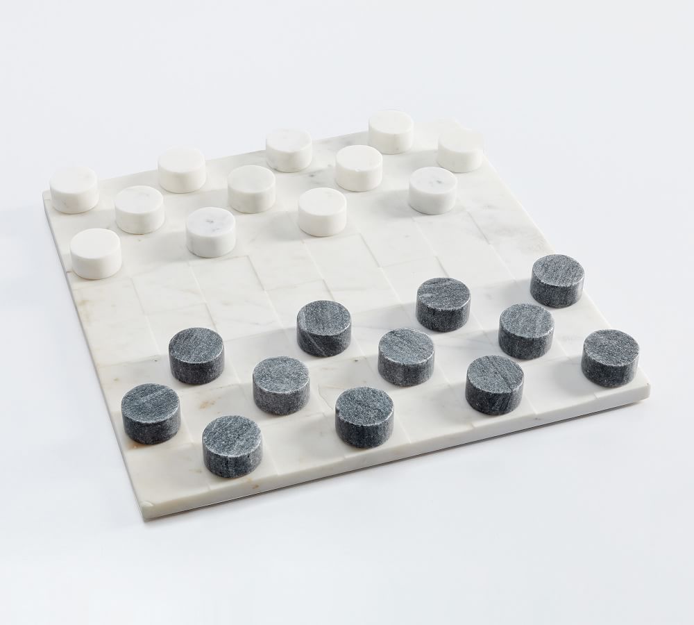 Handcrafted Marble Checkers Board Game | Pottery Barn (US)