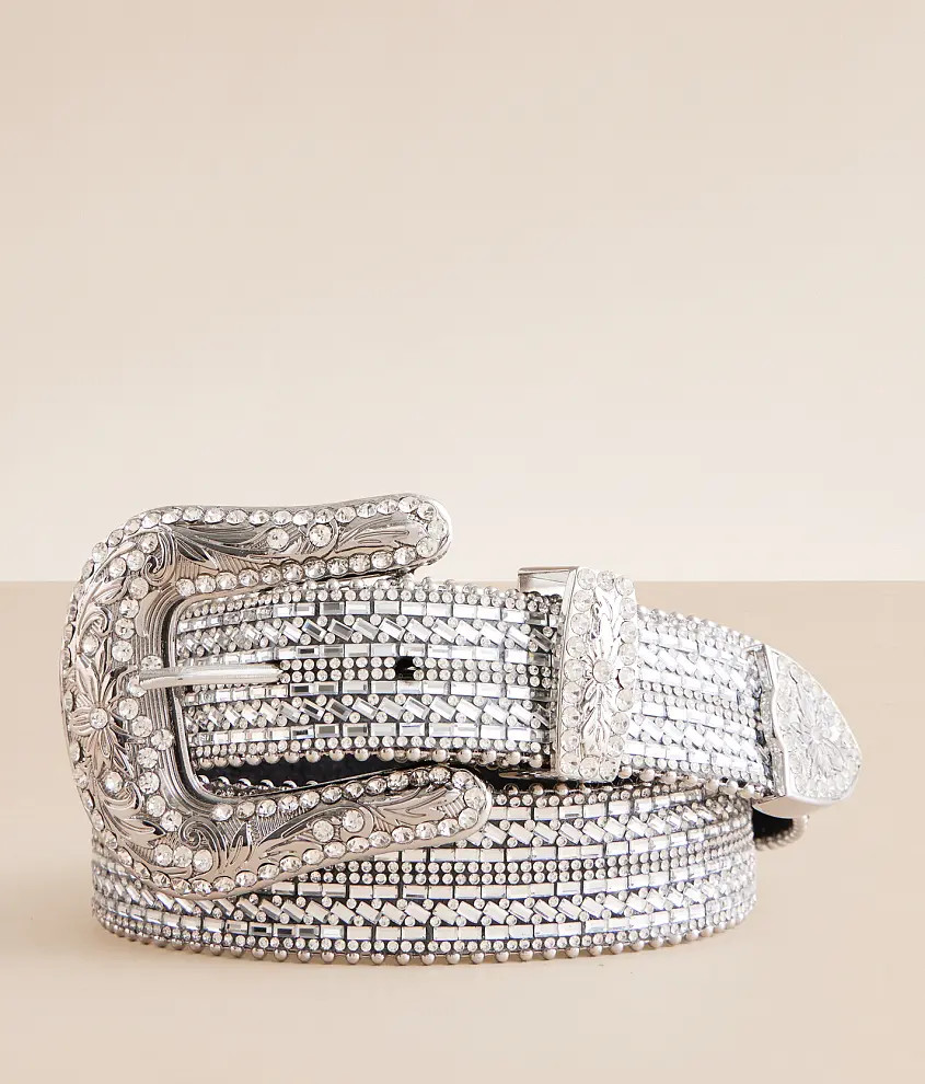 Large Silver Glitz Western Belt | Buckle