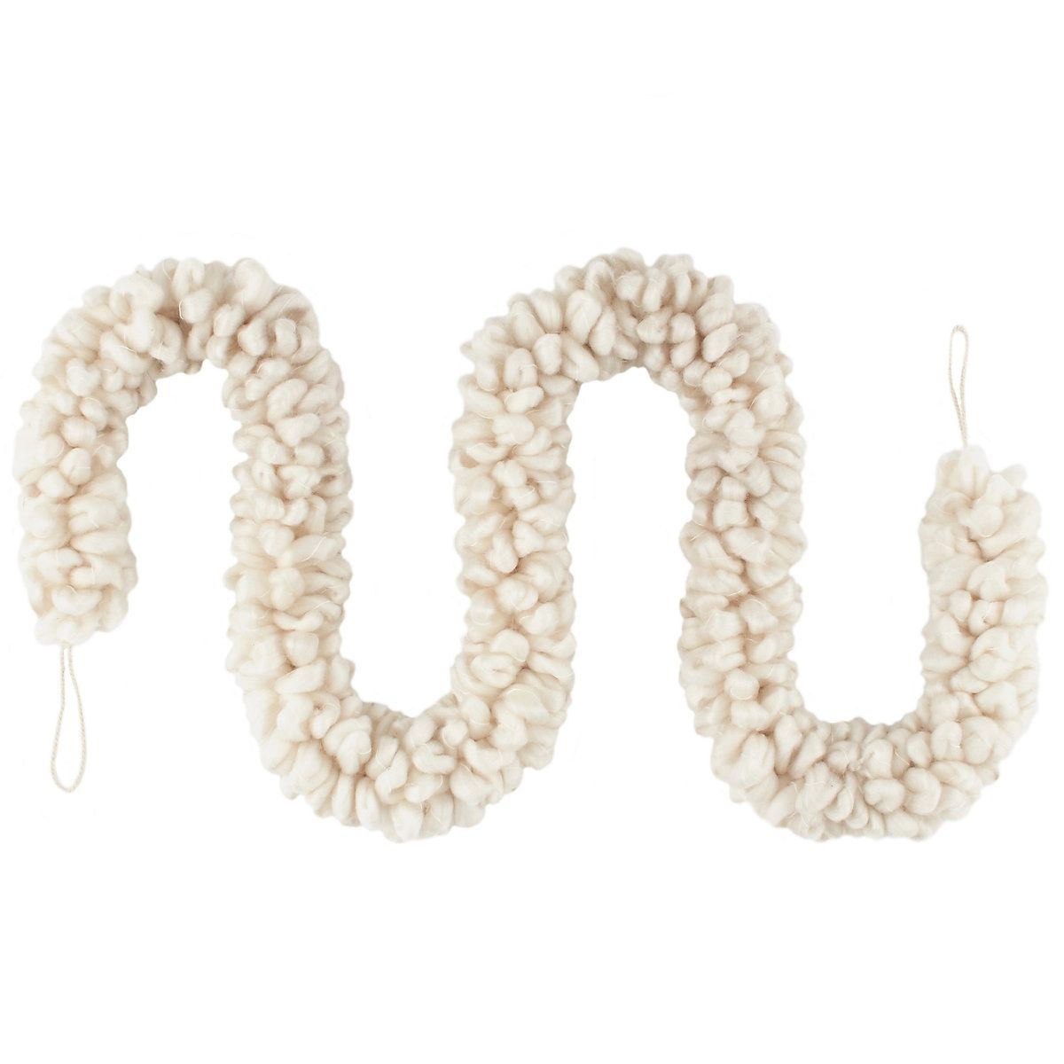 White Yarn Looped Garland | Annie Selke