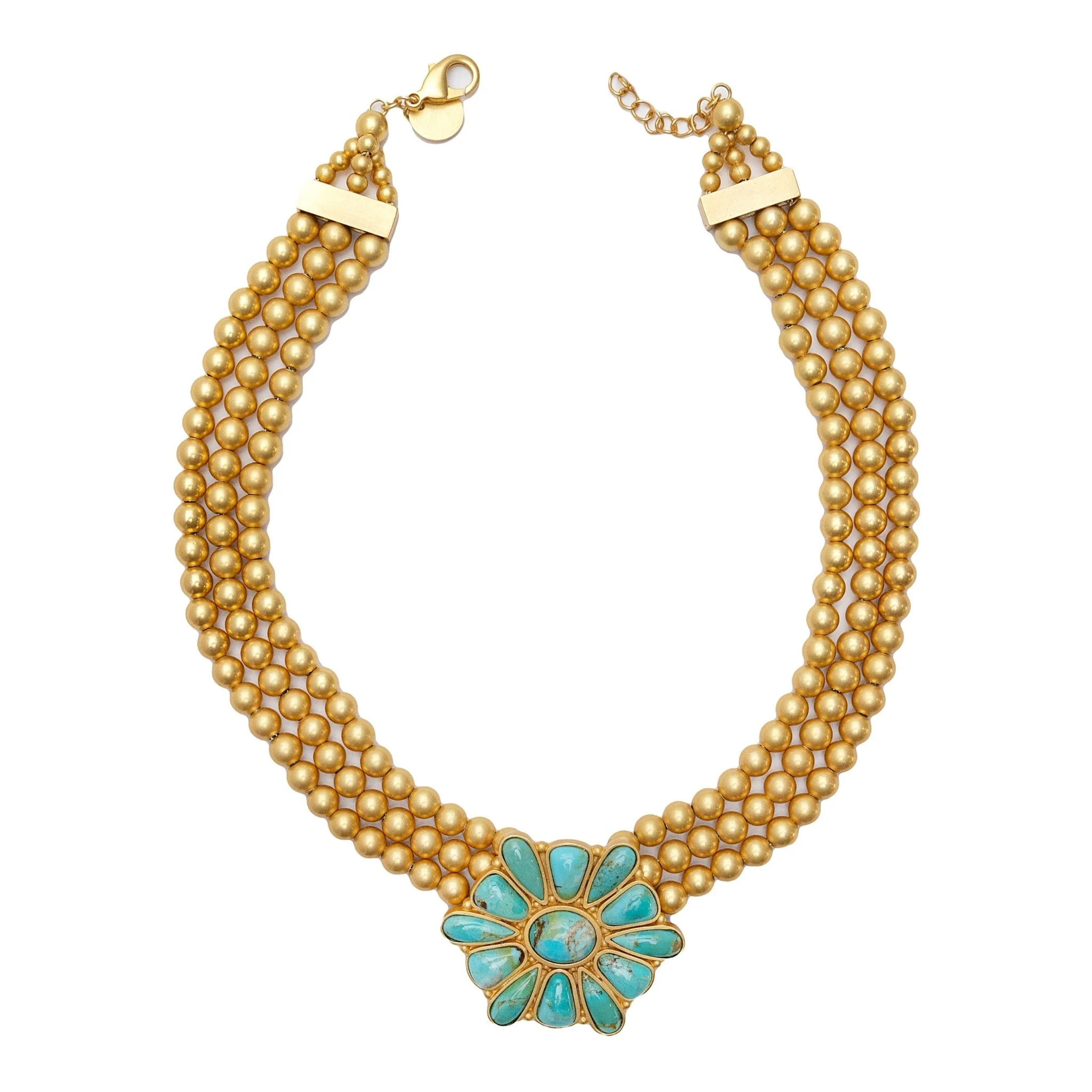 Prairie Blossom Turquoise Collar Necklace | Christina Greene LLC