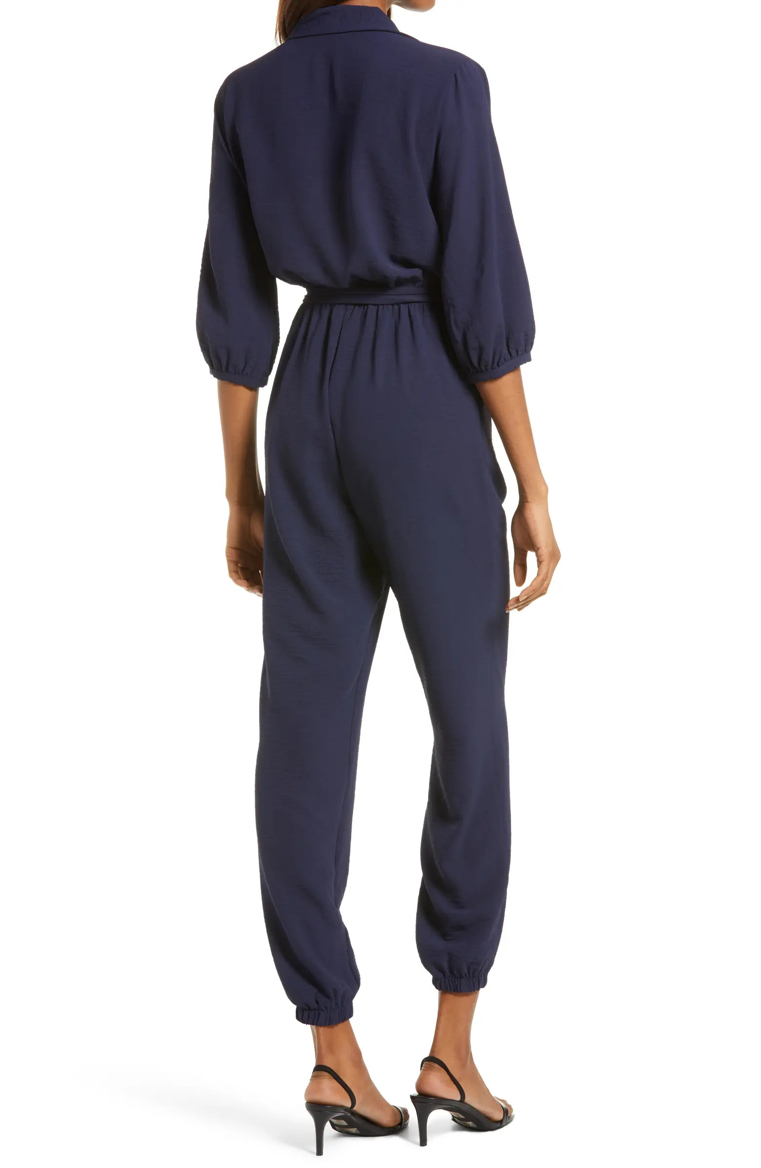 Tie Waist Long Sleeve Jumpsuit | Nordstrom