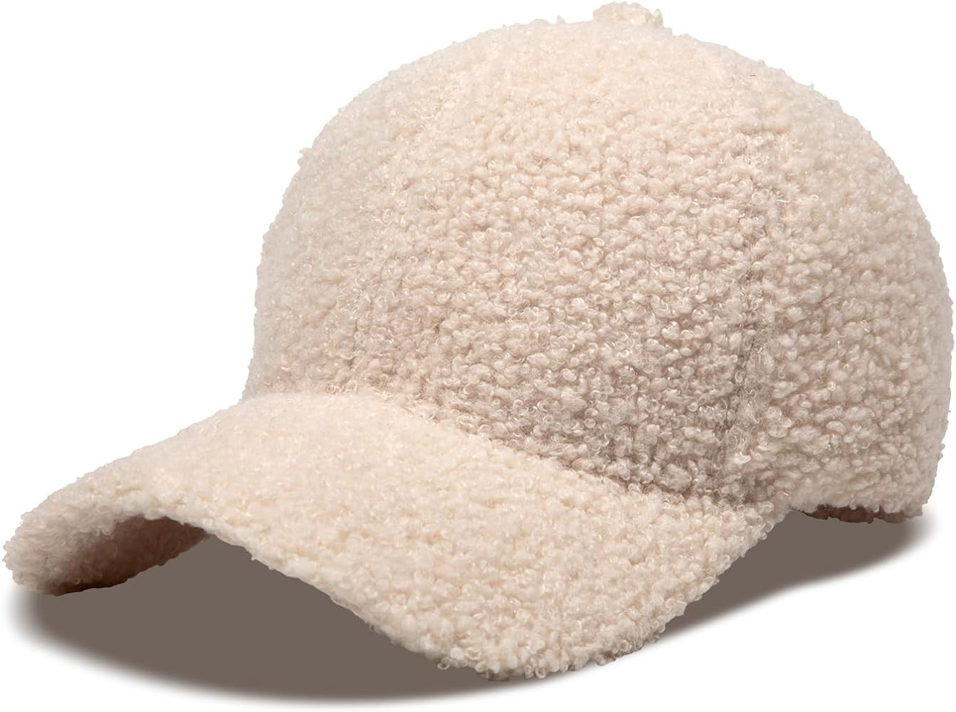 Women's Winter Baseball Cap Adjustable Solid Color Lamb Wool Warm Baseball Cap Unisex Unconstruct... | Amazon (US)