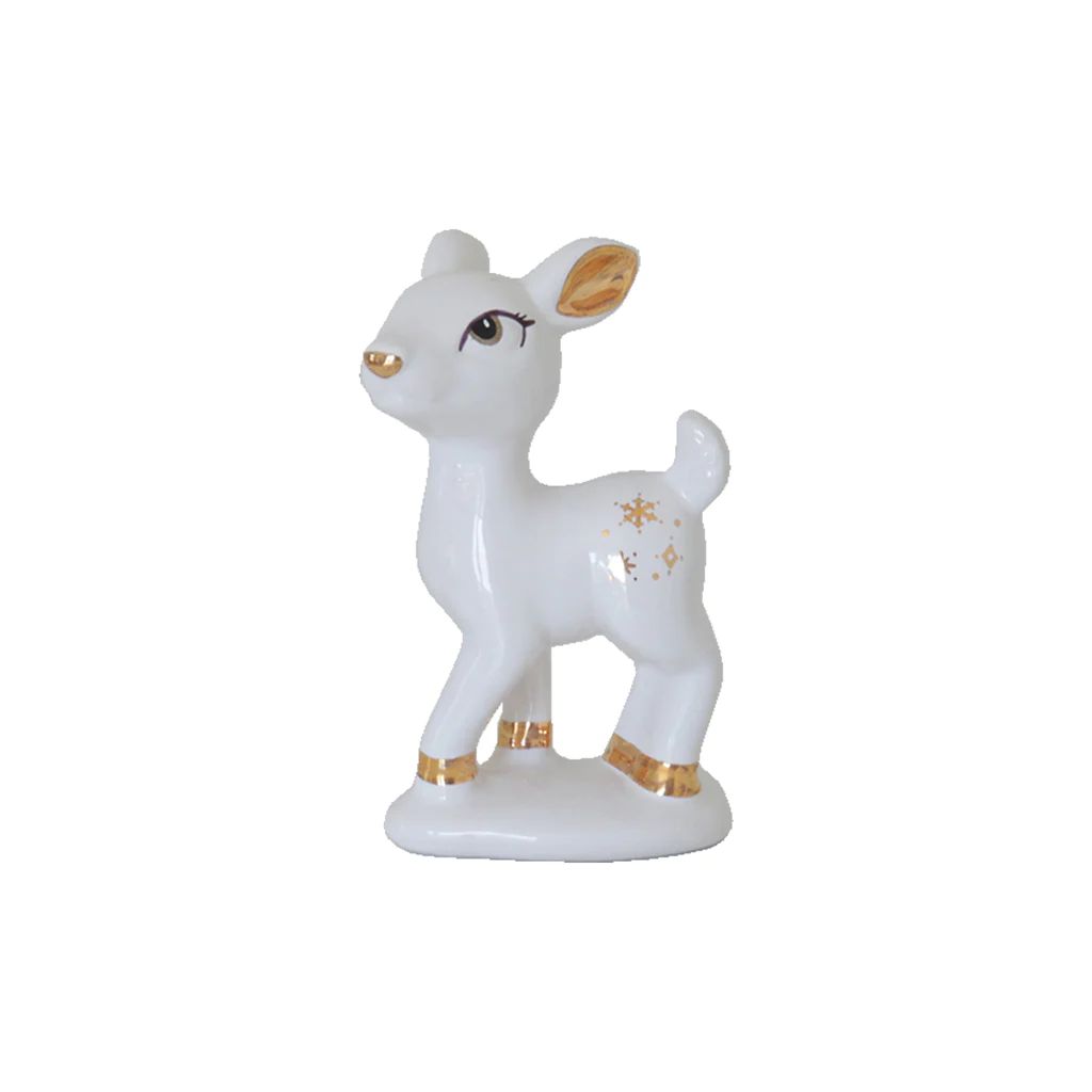Retro Reindeer Baby in White | Lo Home by Lauren Haskell Designs