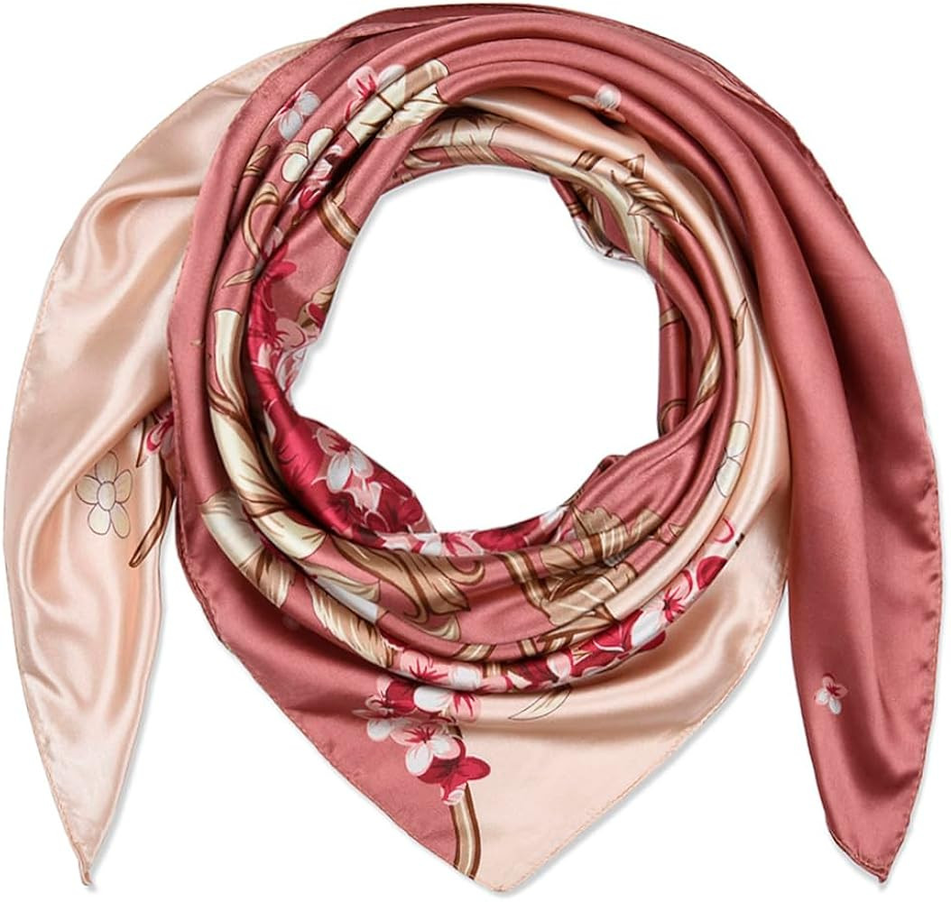 corciova 35x35 Large Square Satin Hair Scarf for Women – Silk-Feel Head Wrap, Night Protection,... | Amazon (US)