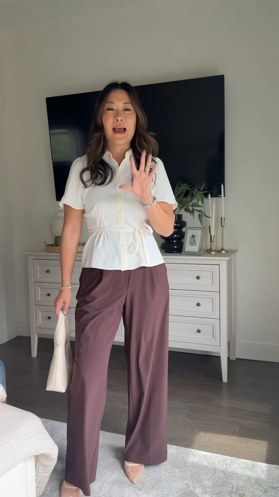 Kohls fall fashion // casual trousers // office wear 

White top - small
Trousers - medium

#LTKootd #LTKSeasonal #LTKOver40