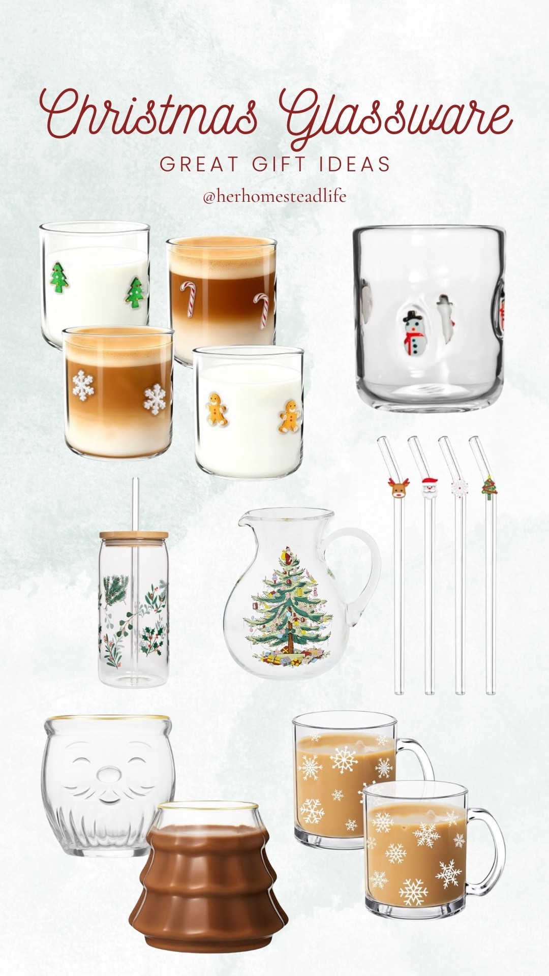Christmas glassware! Perfect for your Christmas tablescape. Great gift idea for the hostess, coffee lover or yourself!

Christmas icon glasses | glass straws | Christmas wine glasses | Christmas glass tumbler | glass Christmas mugs 

#LTKGiftGuide #LTKHoliday #LTKHome