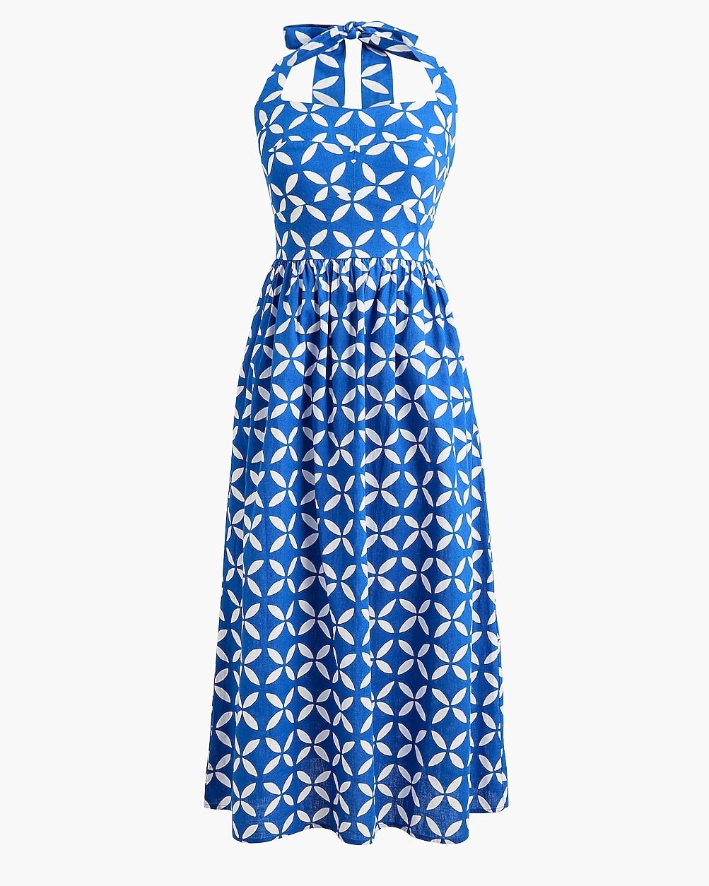 Linen-blend halter midi dress | J.Crew Factory