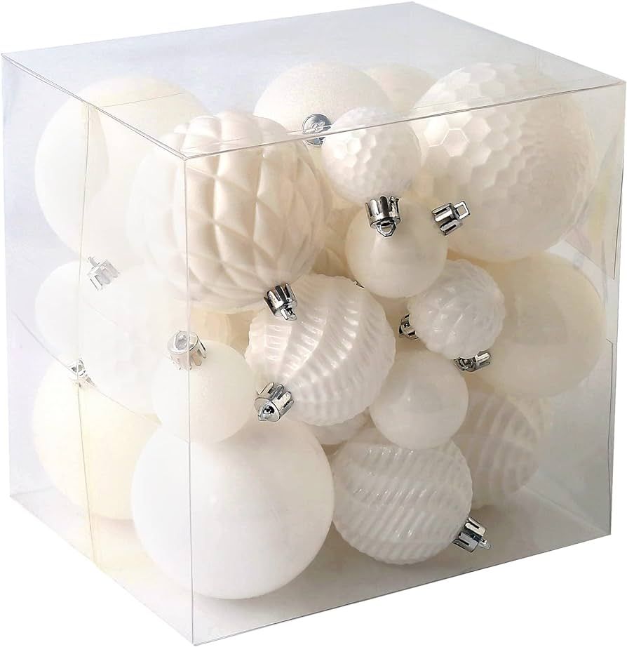 Classic Christmas Ball Ornaments--These basic 36 combination Christmas balls have solid colors an... | Amazon (US)