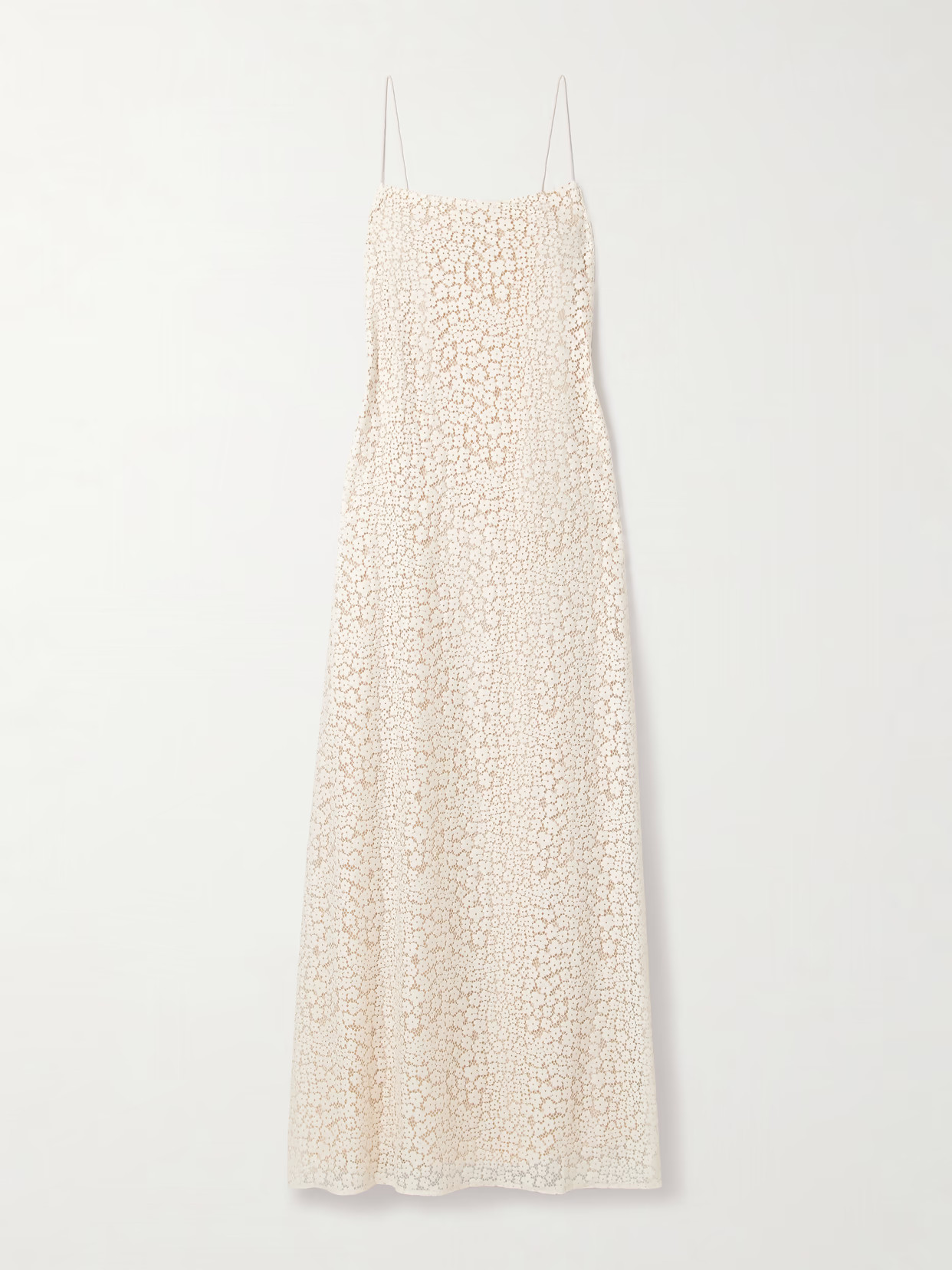 STAUD - Delfina Organic Cotton-blend Guipure Lace Maxi Dress - Ivory | NET-A-PORTER (US)