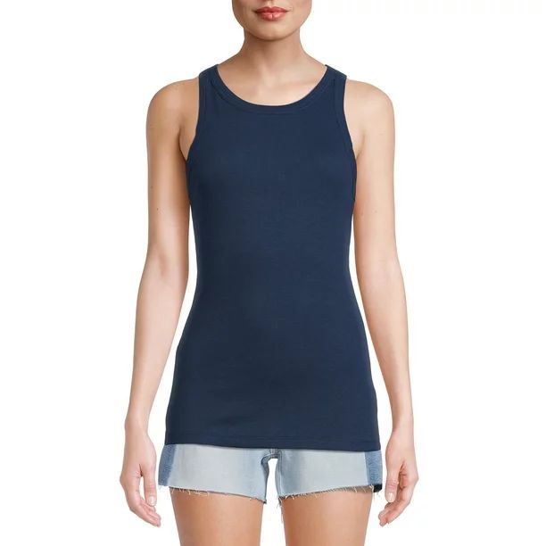 Time and Tru Women's High Neck Tank Top - Walmart.com | Walmart (US)