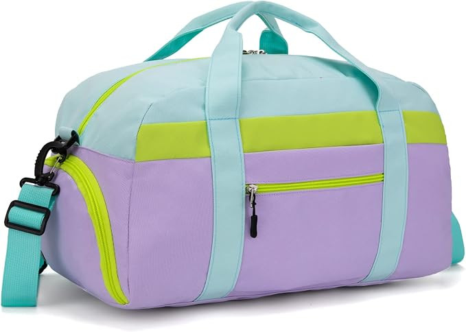 Kids Duffle Bag for Boys or Girls, Fit Sports Practice, or Overnight Travel Weekend (Light Green) | Amazon (US)