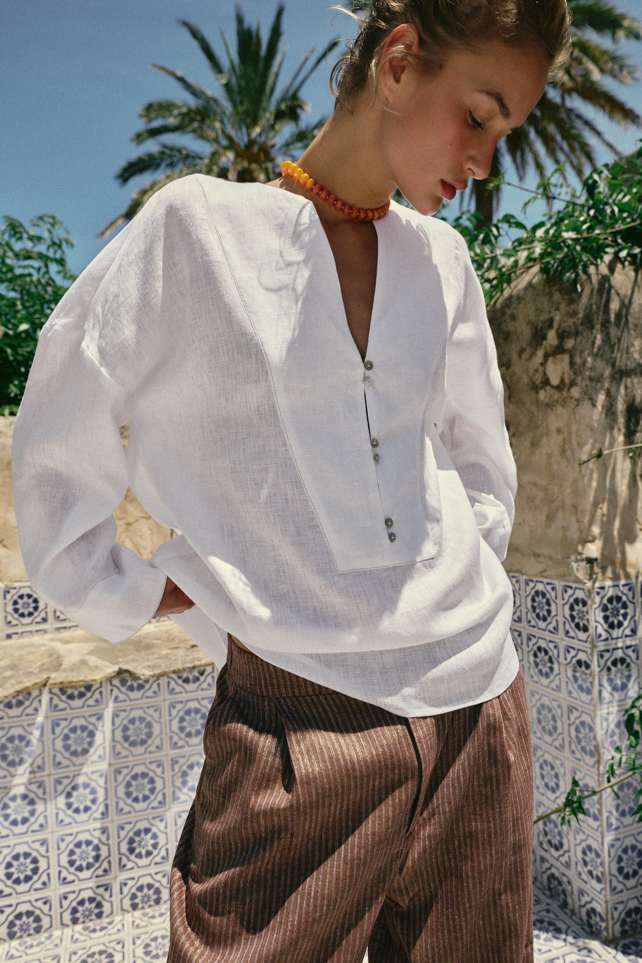 100% LINEN KIMONO SHIRT | Zara UK