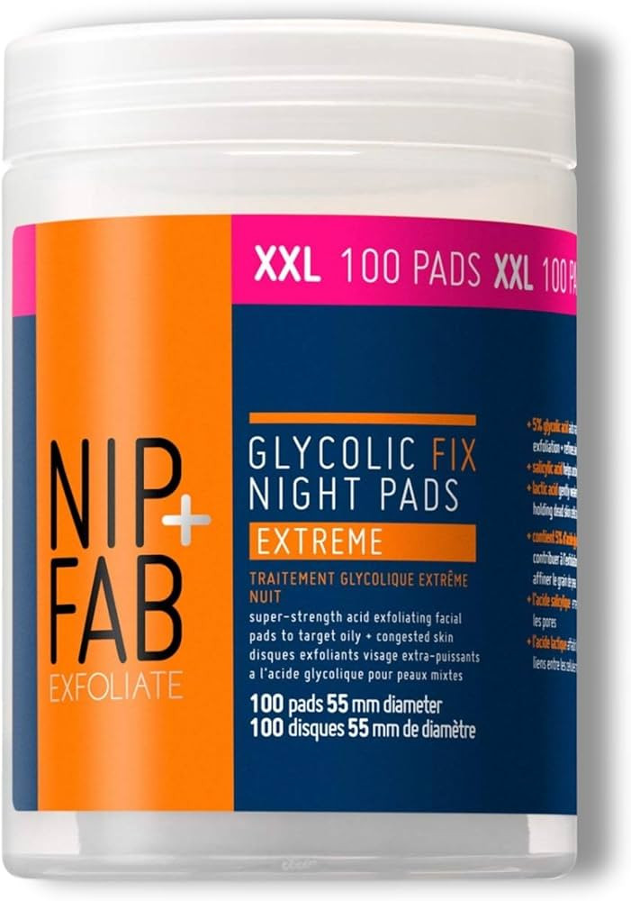 Nip + Fab Glycolic Acid Night Pads, Exfoliating Resurfacing AHA Facial Pad For Skin Toning Blemis... | Amazon (US)