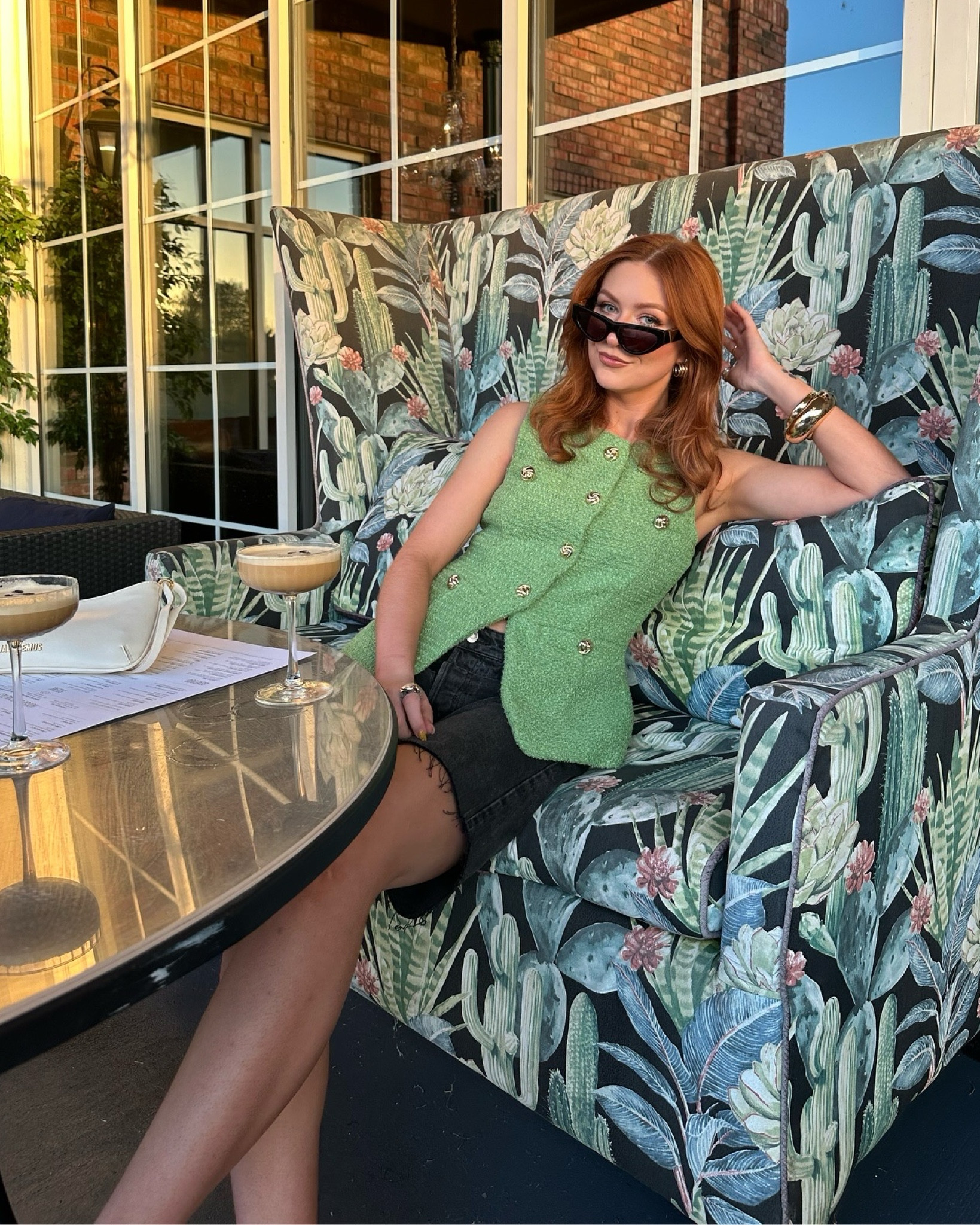 Summers on patios
Long denim shorts tweed vest

#LTKFindsUnder50 #LTKStyleTip