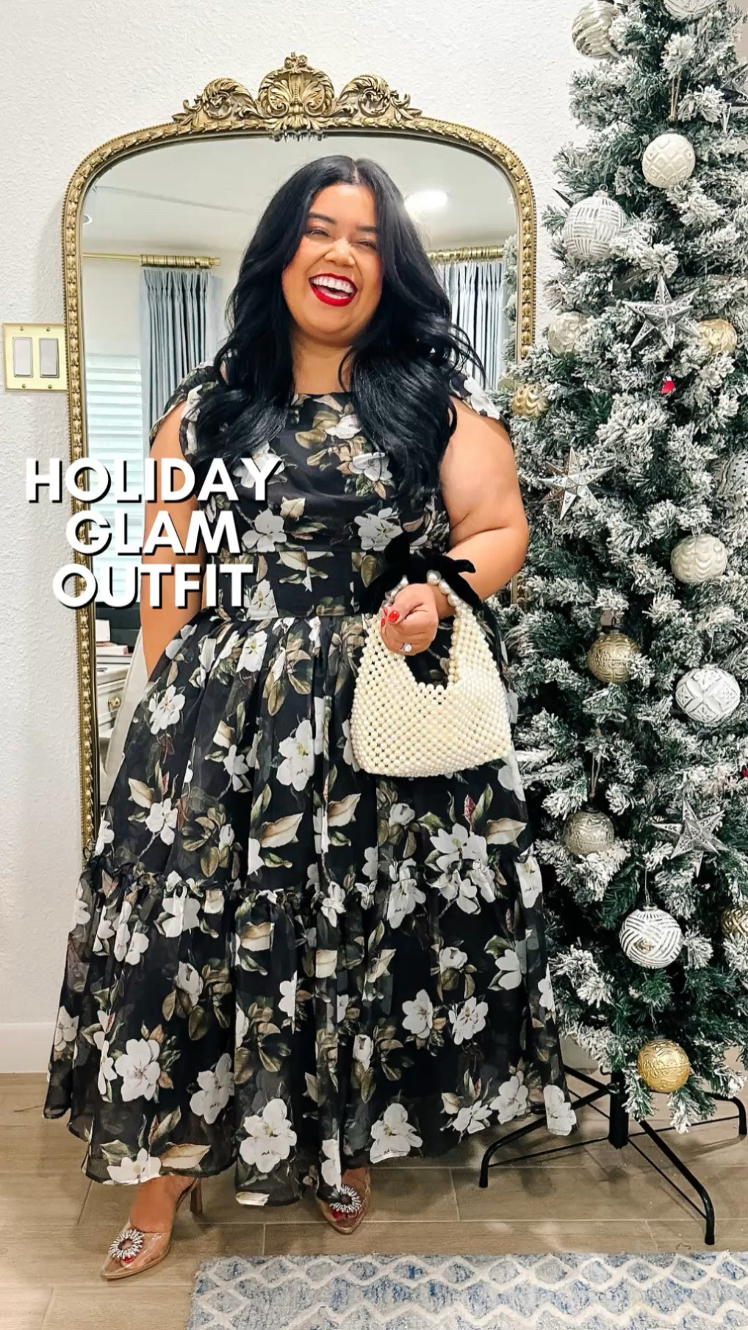 ✨HOLIDAY GLAM OUTFIT✨This black floral dress from  Ivy City Co. makes me feel like a million bucks! I love the magnolia flowers against the black dress, it’s festive without being green or red. I love that it’s also a dress that you can wear for the holiday season and later as well!  ✨Ivy City Co. is having their site wide 30% off sale now! ✨Use code: CHEER30 at checkout! I’m wearing a size 18W and I think this would be the perfect dress for a winter wedding guest option as well! 

Im wearing a size 18W.

Smiles and pearls, wedding guest outfit, Christmas outfit, holiday outfit, holiday dress 


#LTKHoliday #LTKSeasonal #LTKGiftGuide