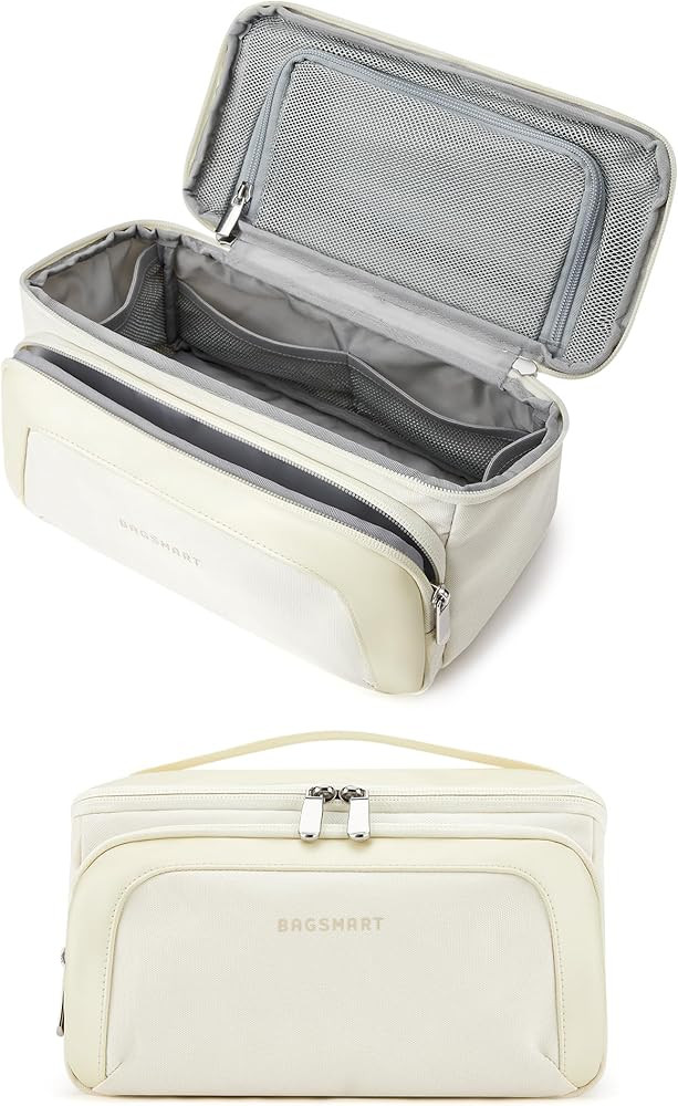 BAGSMART Toiletry Bag for Women, Cosmetic Makeup Bag Organizer with Handle, Travel Bag for Toilet... | Amazon (US)