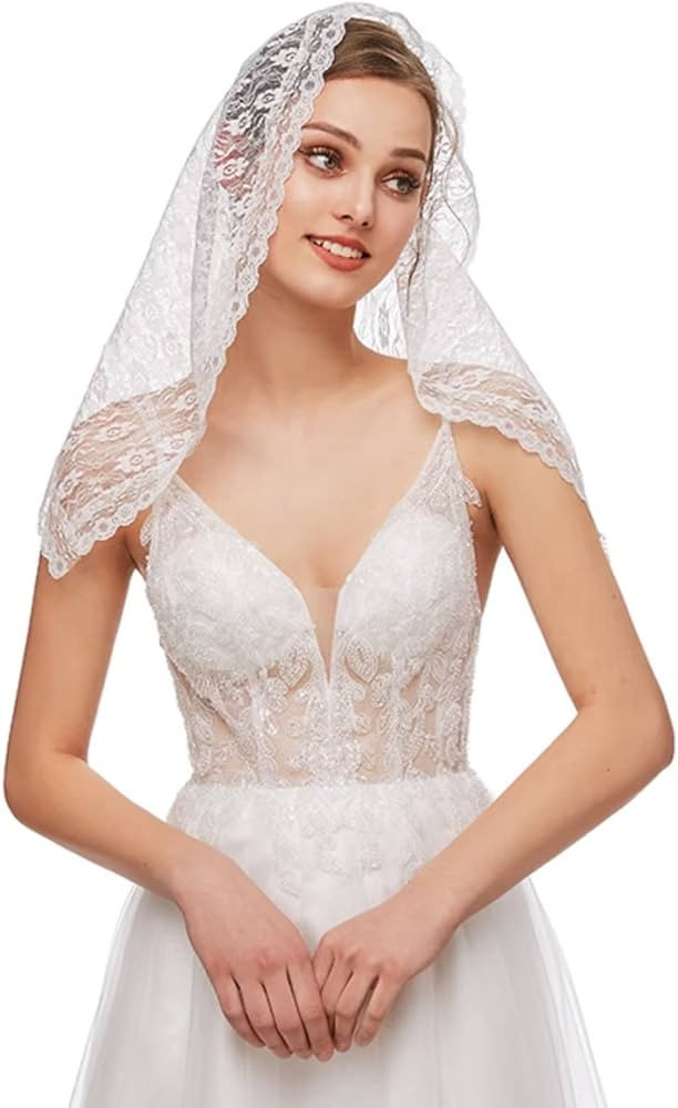 RUNRAYAY White Lace Scarf Spanish Style Headscarf Soft Comfortable Catholic Veils for Women | Amazon (ES)