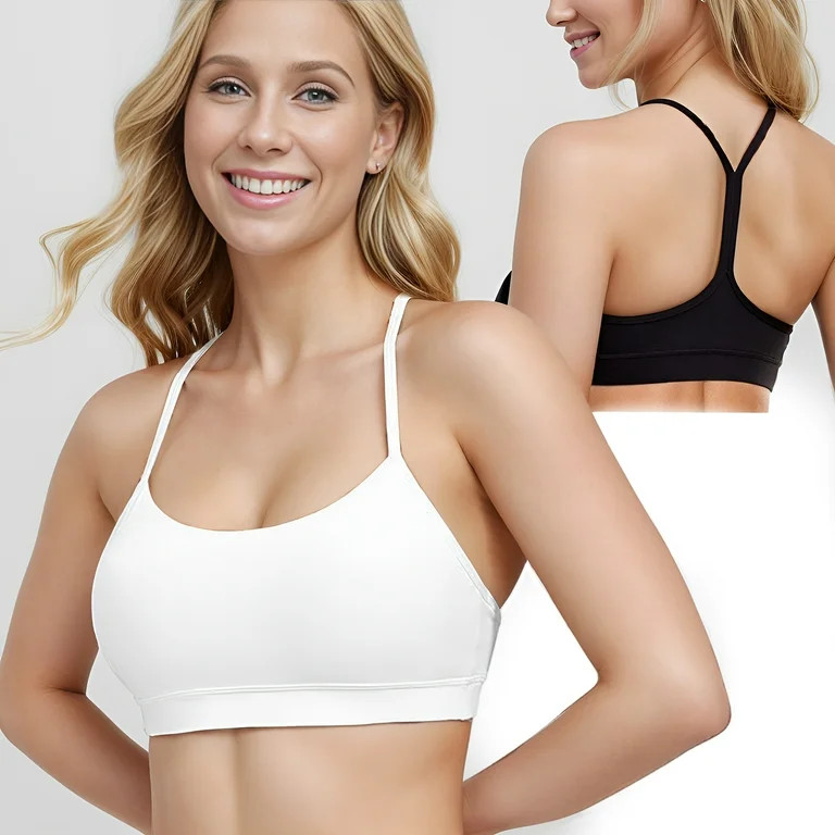 2 Pack Sports Bras for Women, Supportive Workout Bras, Y Back Thin Strap Yoga Bra with Removable ... | Walmart (US)