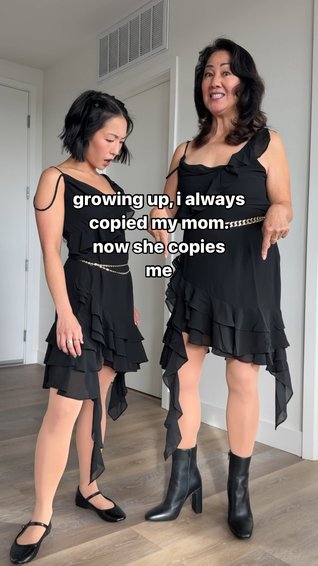 The perfect black bootie and ballet flat. My mom is 63, I'm 30 and we both work it in our own way 👸🏻👸🏻 #momfashion #blackboots #balletflats #booties

#LTKover40 #LTKshoecrush #LTKHoliday