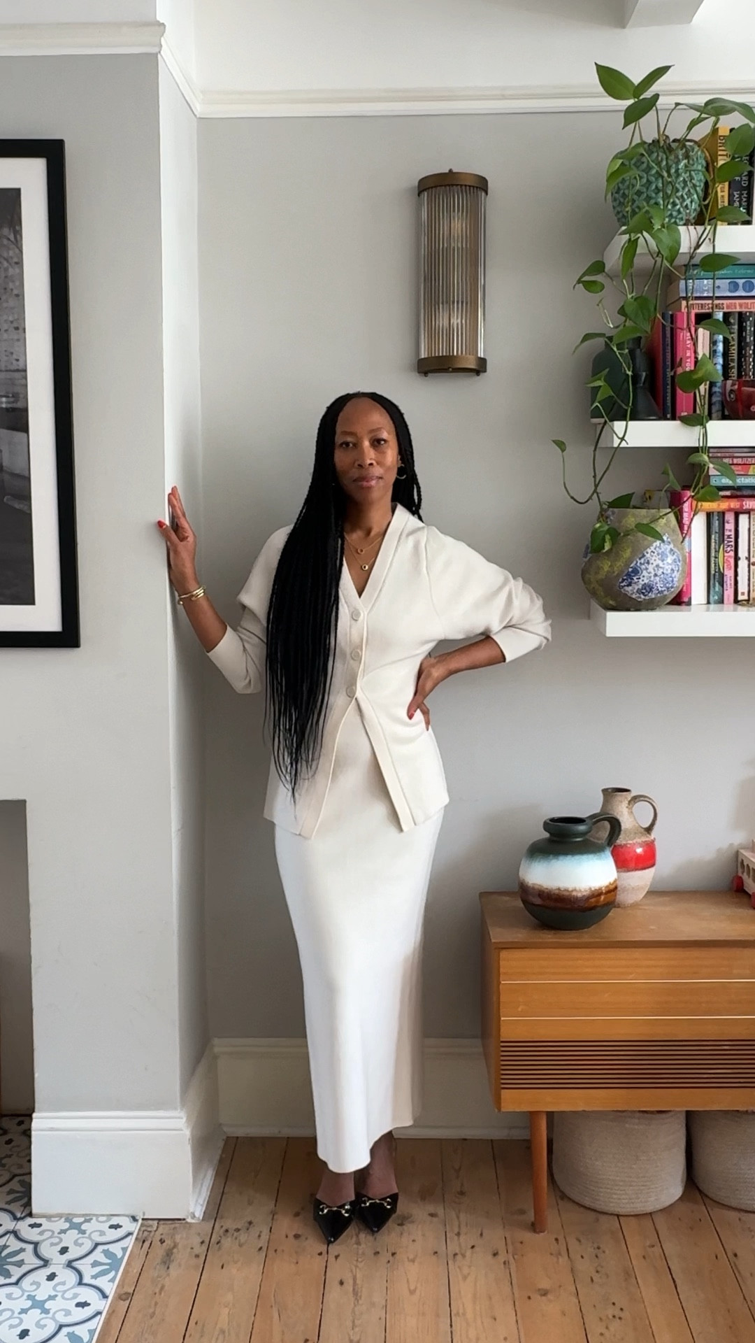 All white work outfit office look sophisticated corporate look 