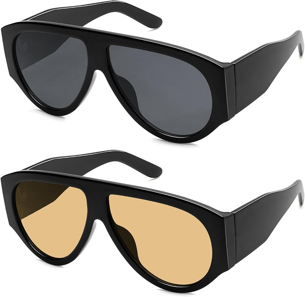 HERJOUR Oversized Retro Aviator Sunglasses Womens Mens 70s Classic Vintage Sun Glasses AR82227 | Amazon (CA)