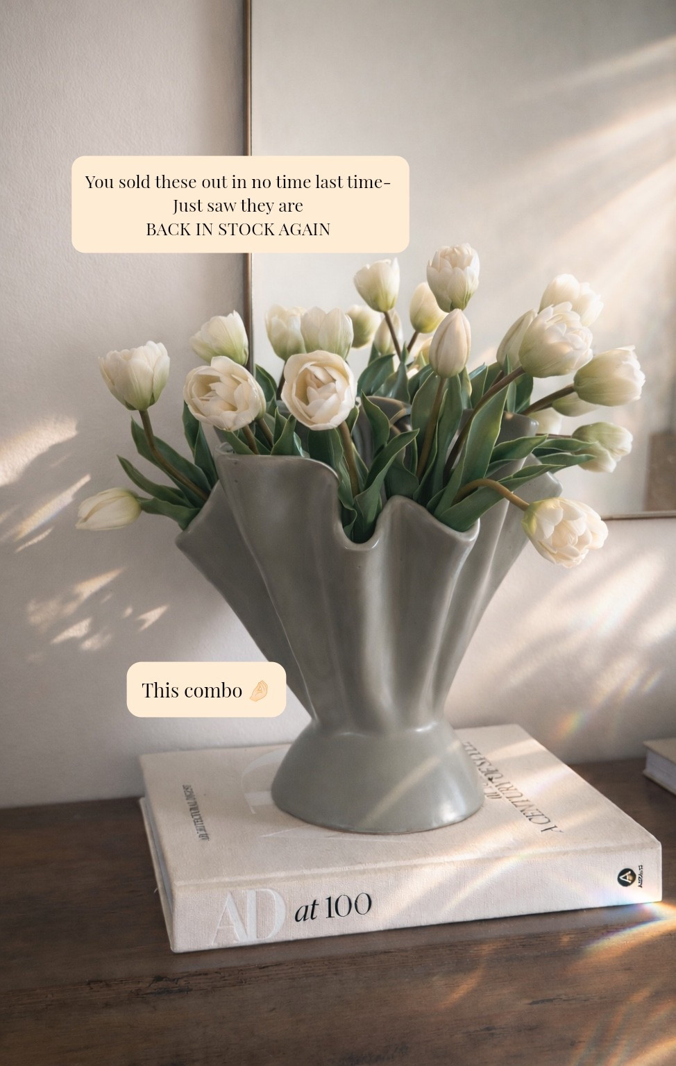 These are the most gorgeous and realistic faux tulips ever 🤩 paired with this luxe for less vase and my all time fav decor book 🤩🤌🏻💛

#LTKHome