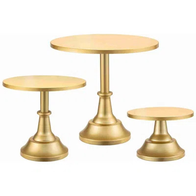 3 Pcs Cake Stand, Gold Cake Stand Set Disc Diameter 8" 10" 12", Perfect Dessert Table Display Set, Cupcake&Cake Stands For Party, Wedding, Birthday, B | Wayfair North America