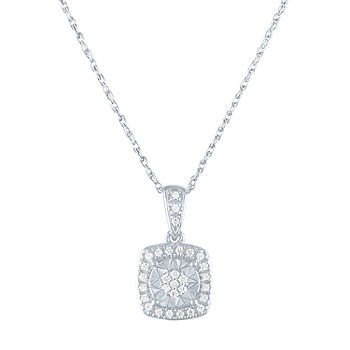 LIMITED TIME SPECIAL! Womens 1/10 CT. T.W. Genuine Diamond Sterling Silver Pendant Necklace | JCPenney