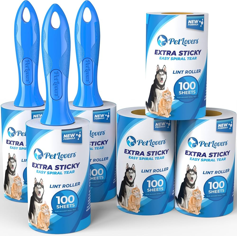 PetLovers Extra Sticky Lint Roller Mega Value Set 600 Sheets for Pet Hair Removal, Dog and Cat Li... | Amazon (US)