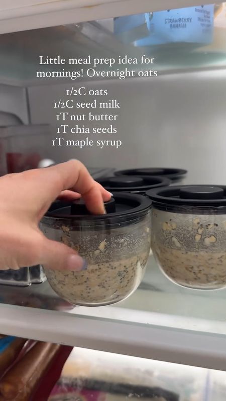 These food prep containers are my favorite! Overnight oats. $30 for 4 on Amazon. 

amazon l kitchen l food l kitchen amazon