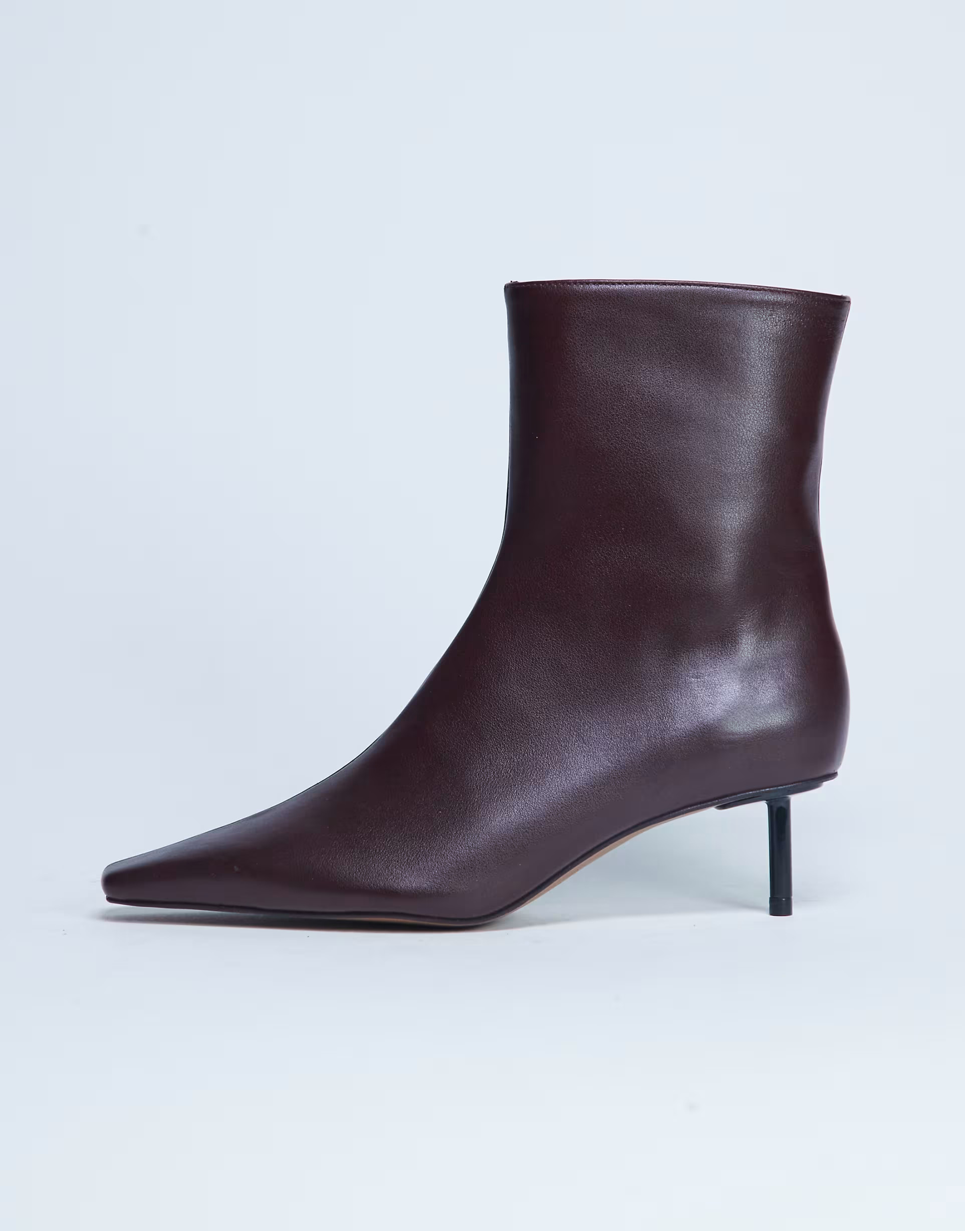 Topshop Narla premium real leather high pin heeled ankle boots in burgundy | ASOS | ASOS (Global)